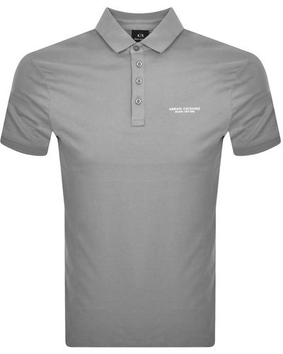 Armani Exchange Logo Polo T Shirt - Gray