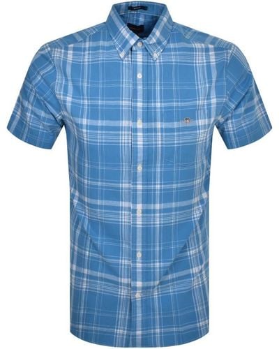 GANT Reg Ut Plaid Flannel Shirt - Blue