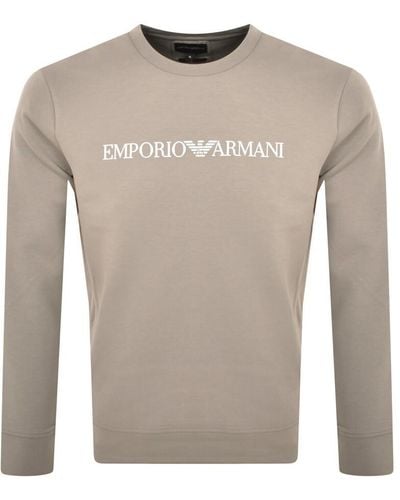 Armani Emporio Crew Neck Logo Sweatshirt - Grey