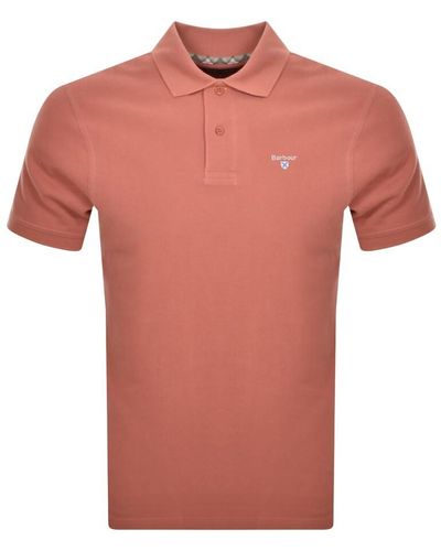 Barbour Pique Polo T Shirt - Orange