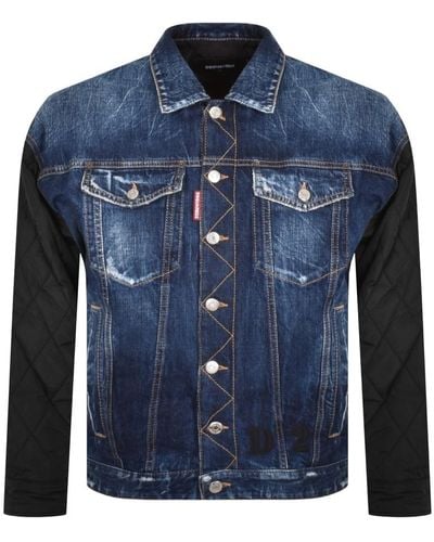 DSquared² Quilted Mix Jacket - Blue