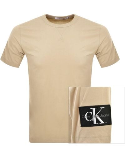 Calvin Klein Jeans Logo T Shirt - Natural
