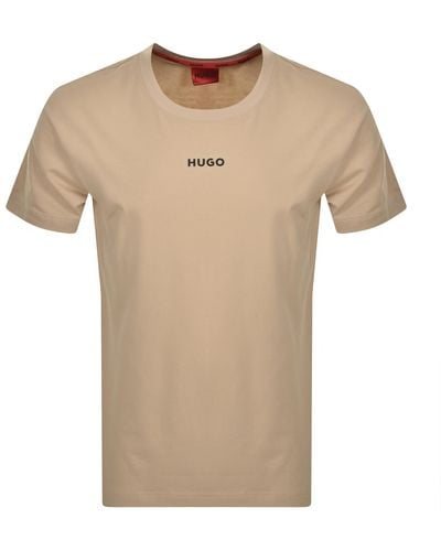 HUGO Linked T Shirt - Natural