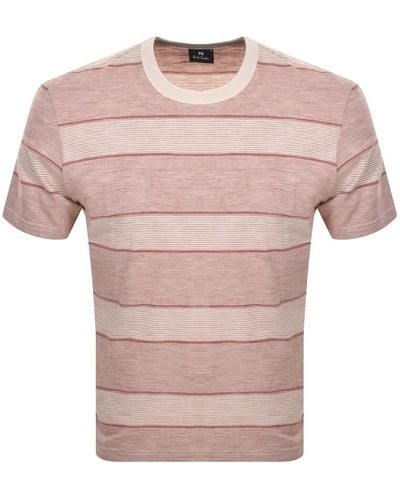 Paul Smith Stripe T Shirt - Pink
