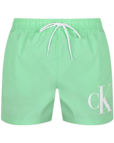 Calvin Klein Logo Swim Shorts - Green