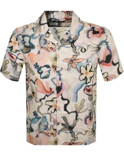 Fred Perry Floral Print Shirt - Grey