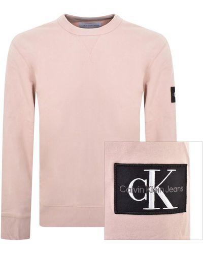 Calvin Klein Jeans Logo Crew Neck Sweatshirt - Pink