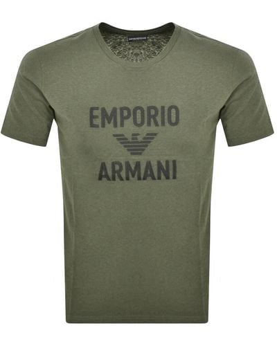 Armani Emporio Logo T Shirt - Green