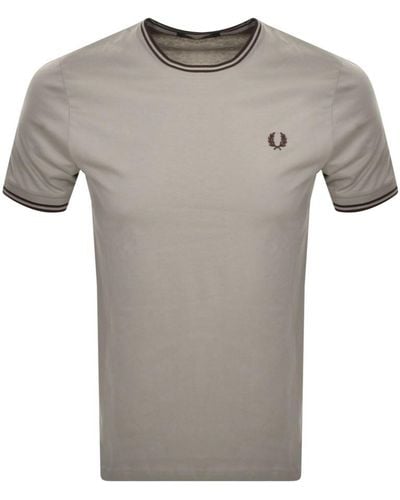 Fred Perry Twin Tipped T Shirt - Gray