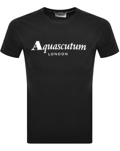Aquascutum Logo T Shirt - Black