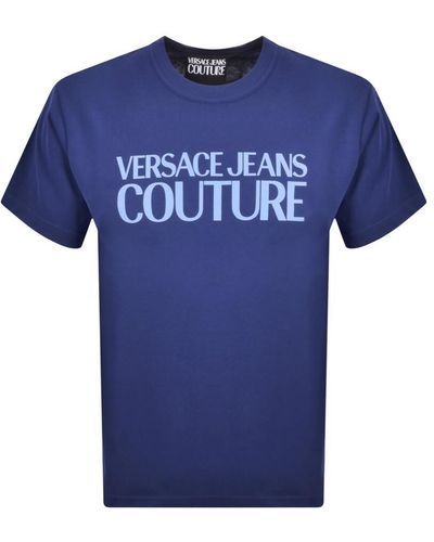 Versace Couture Logo T Shirt - Blue