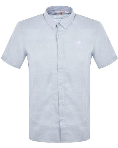 Timberland Mill River Linen Slim Fit Shirt - Blue