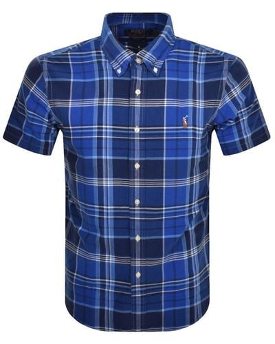 Ralph Lauren Short Sleeve Check Shirt - Blue