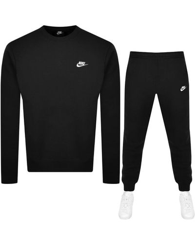 Nike Crew Neck Club Tracksuit - Black
