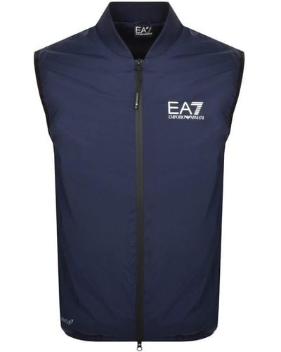 EA7 Emporio Armani Logo Gilet - Blue