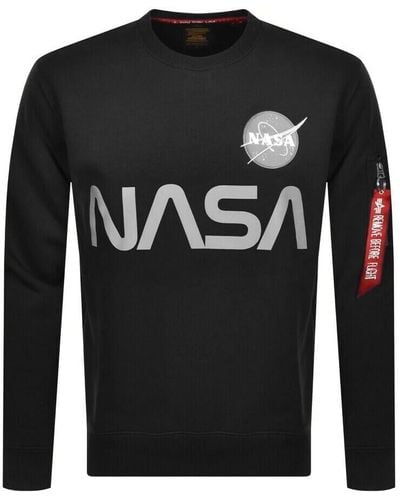Alpha Industries Nasa Reflective Sweatshirt - Black