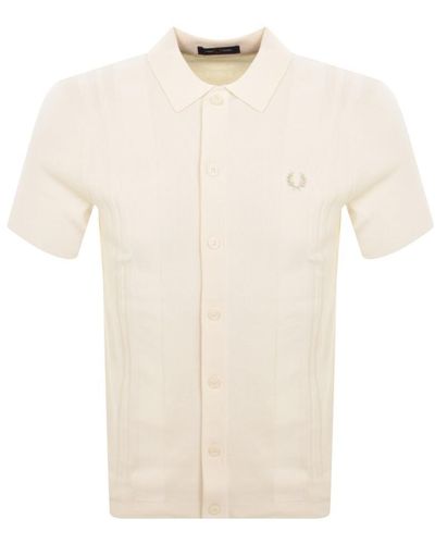 Fred Perry Long Sleeved Knit Shirt - Natural