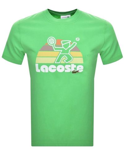 Lacoste Crew Neck Graphic T Shirt - Green