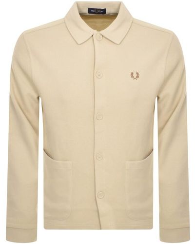 Fred Perry Button Through Cardigan - Natural