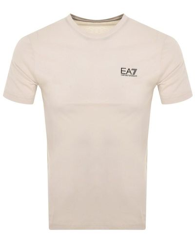 EA7 Emporio Armani Logo T Shirt - Natural