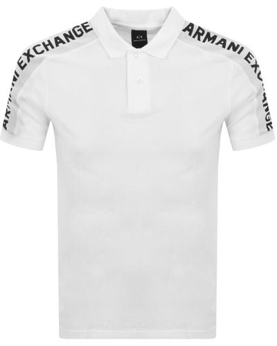 Armani Exchange Taped Logo Polo T Shirt - White