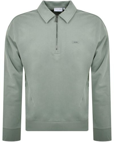 Calvin Klein Comfort Quarter Zip Sweatshirt - Green