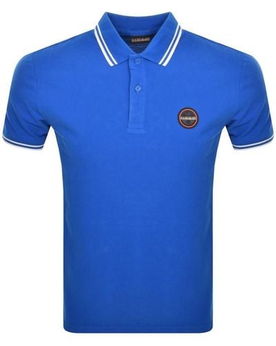 Napapijri Macas Short Sleeve Polo T Shirt - Blue