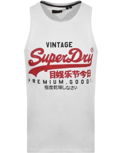 Superdry Vintage Classic Logo Vest - White