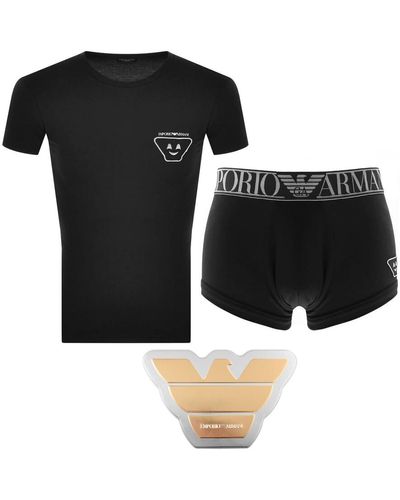 Armani Emporio Lounge T Shirt Gift Set - Black