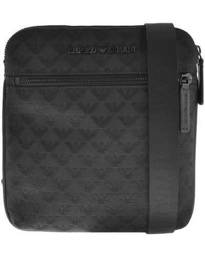 Armani Emporio Logo Shoulder Bag - Black