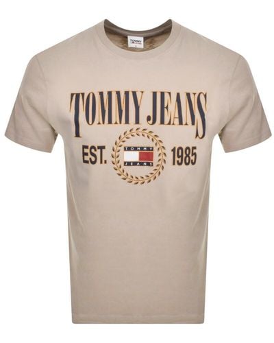 Tommy Hilfiger Logo T Shirt - Natural