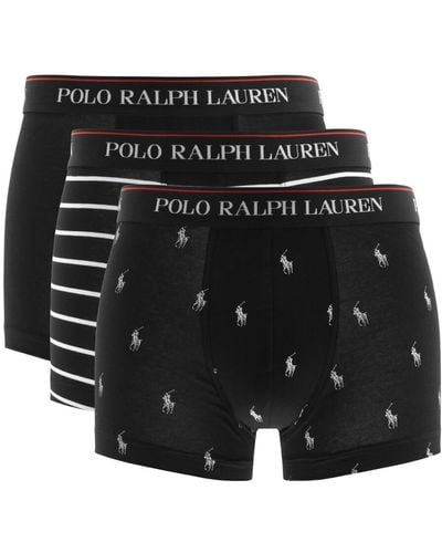 Ralph Lauren Underwear 3 Pack Trunks - Black