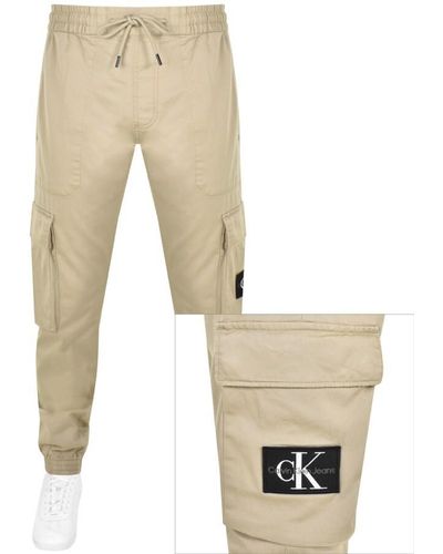 Calvin Klein Jeans Skinny Cargo Trousers - Natural