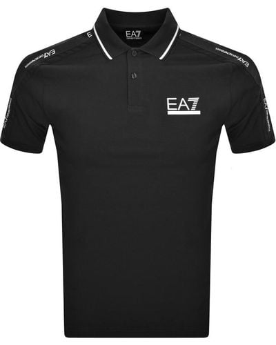 EA7 Emporio Armani Tipped Polo T Shirt - Black
