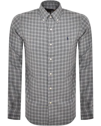 Ralph Lauren Check Long Sleeved Shirt - Gray