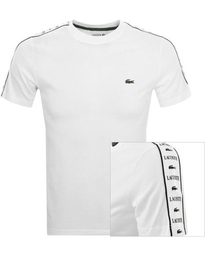 Lacoste Tape Logo Crew Neck T Shirt - White