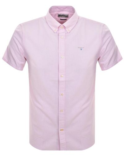 Barbour Stripe Oxford Short Sleeved Shirt - Purple