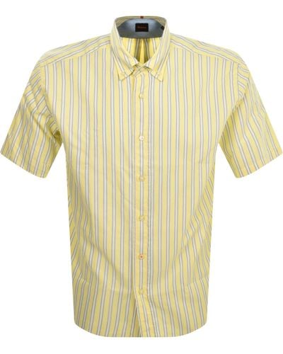 BOSS Boss Lambey 1 Short Sleeved Shirt - Yellow