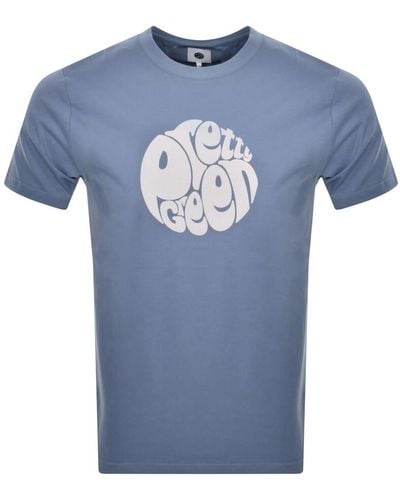 Pretty Green Gillespie Logo T Shirt - Blue