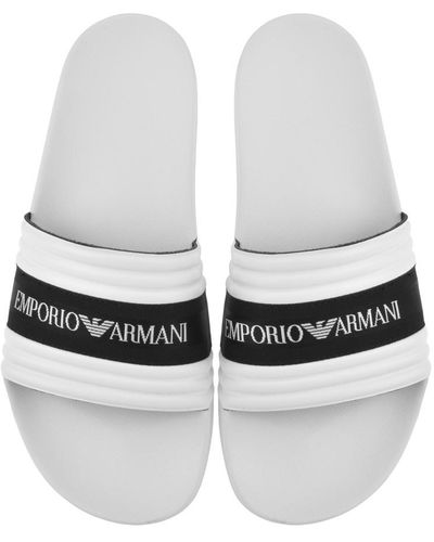 Armani Emporio Logo Sliders - White