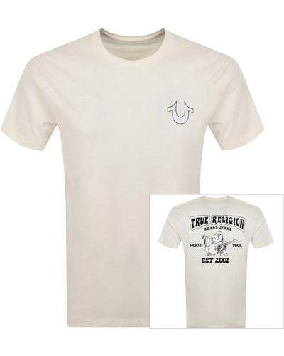 True Religion Vintage Flock T Shirt Off - White