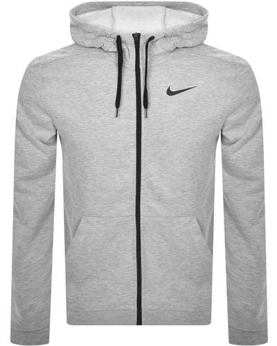 Nike Training Full Zip Dri Fit Logo Hoodie - Grey