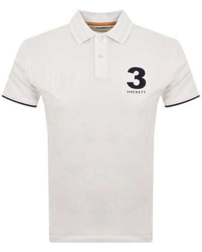 Hackett Modern City Number Polo T Shirt Off - White