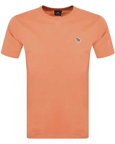 Paul Smith Zebra Badge T Shirt - Orange
