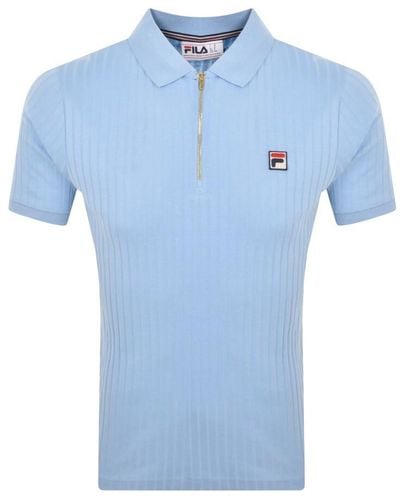 Fila Pannuci Zip Polo T Shirt - Blue