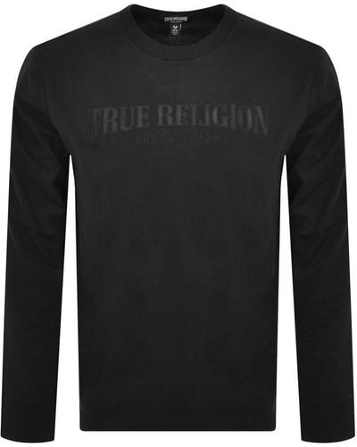 True Religion Long Sleeve Arch T Shirt - Black