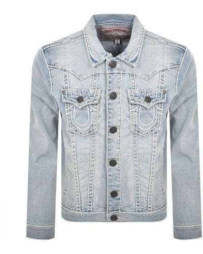 True Religion Jimmy Rope Stitch Denim Jacket - Blue