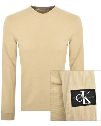 Calvin Klein Jeans Long Sleeve T Shirt - Natural