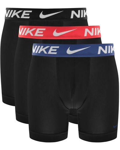Nike Logo Multi Colour 3 Pack Boxer Briefs - Black