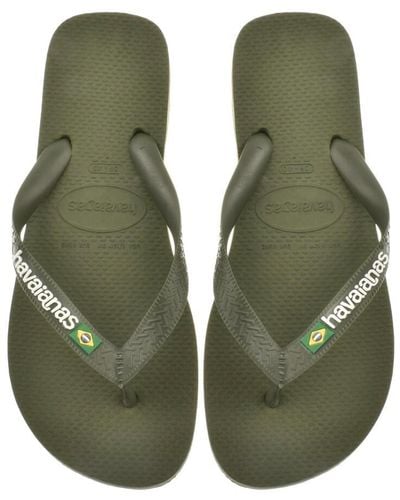 Havaianas Brazil Logo Flip Flops - Green